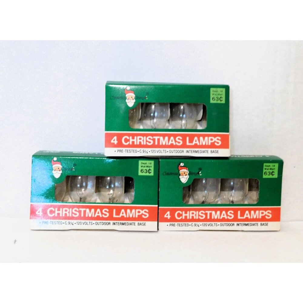 Vintage Christmas Lamps Set Of 12 Bulbs C9.25 120 Volts Pre-Tested Outdoor Use - Picture 1 of 4